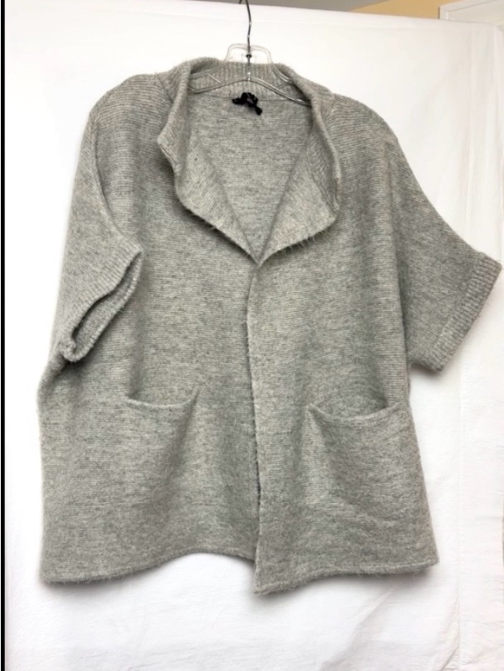 Anthropologie Cozy Oversized Wool Blend Sweater Gray One Size